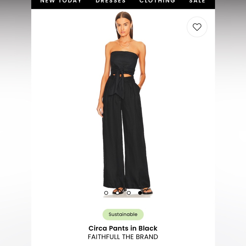 Faithfull the Brand Black Trousers with Wide-Leg Design